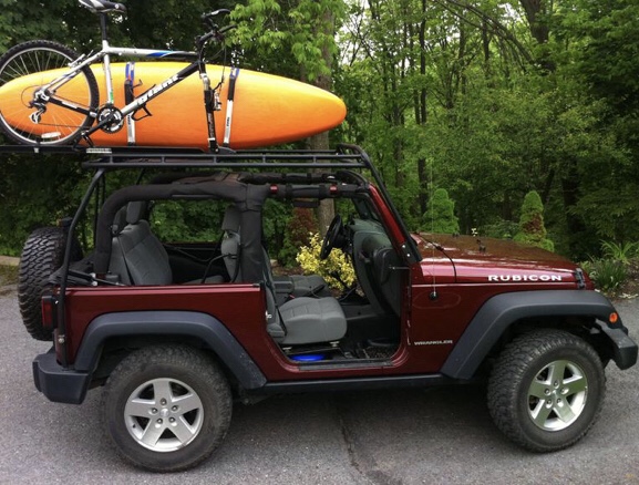How To Carry Whitewater Kayaks On a Soft Top Jeep Wrangler - Good Ole Jeep